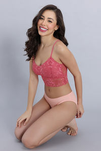 Zivame Double Layered Non Wired 3/4th Coverage Bralette - Desert Rose — thumbnail 7